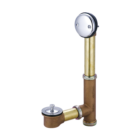 CENTRAL BRASS Multi-Tub Centralift Lift And Turn Drain, Polished Chrome, Weight: 5.12 1645-PR